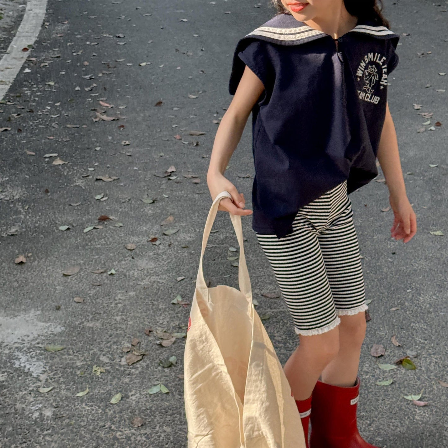 レギンスパンツ ボーダーハーフレギンスパンツ【mh0010131】