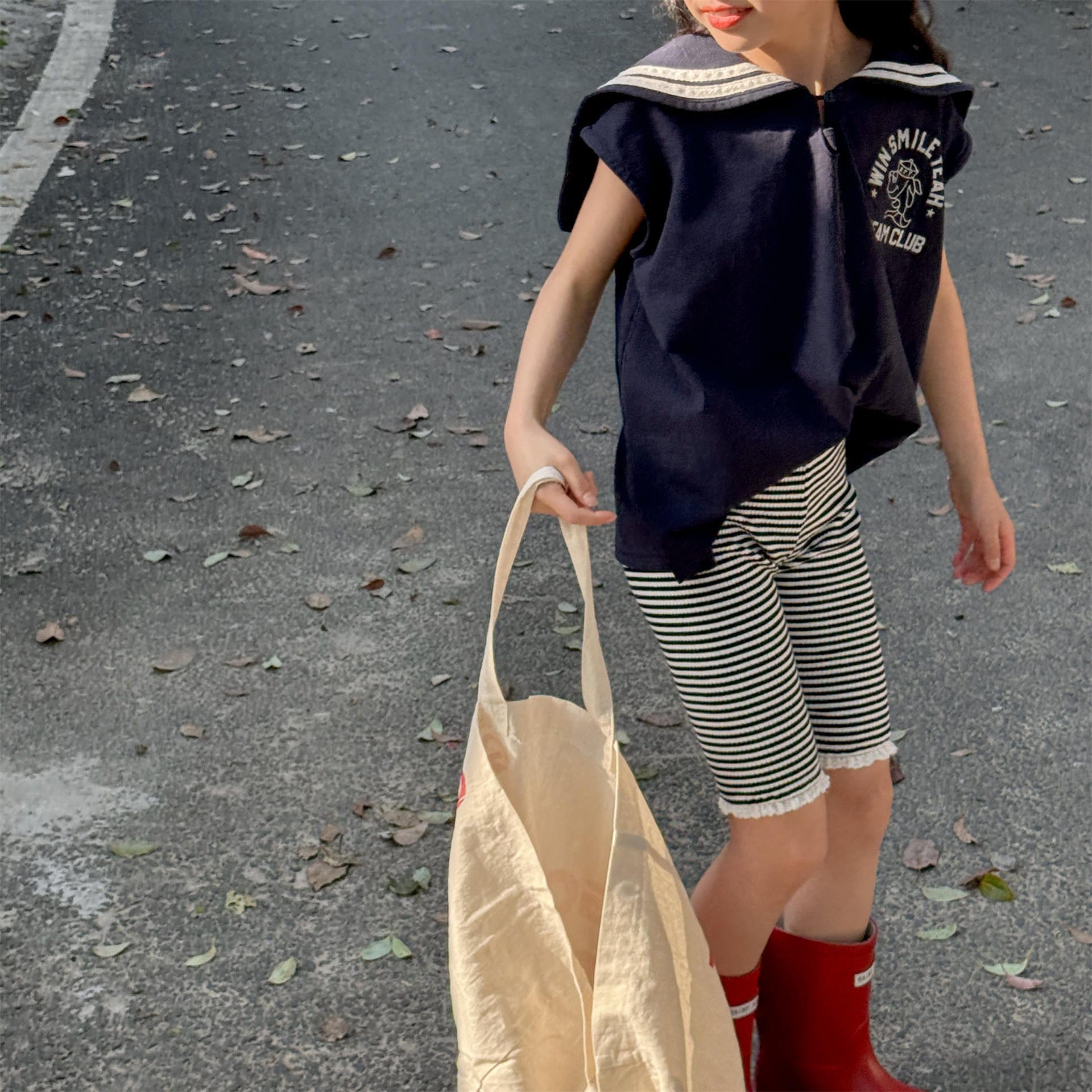 レギンスパンツ ボーダーハーフレギンスパンツ【mh0010131】