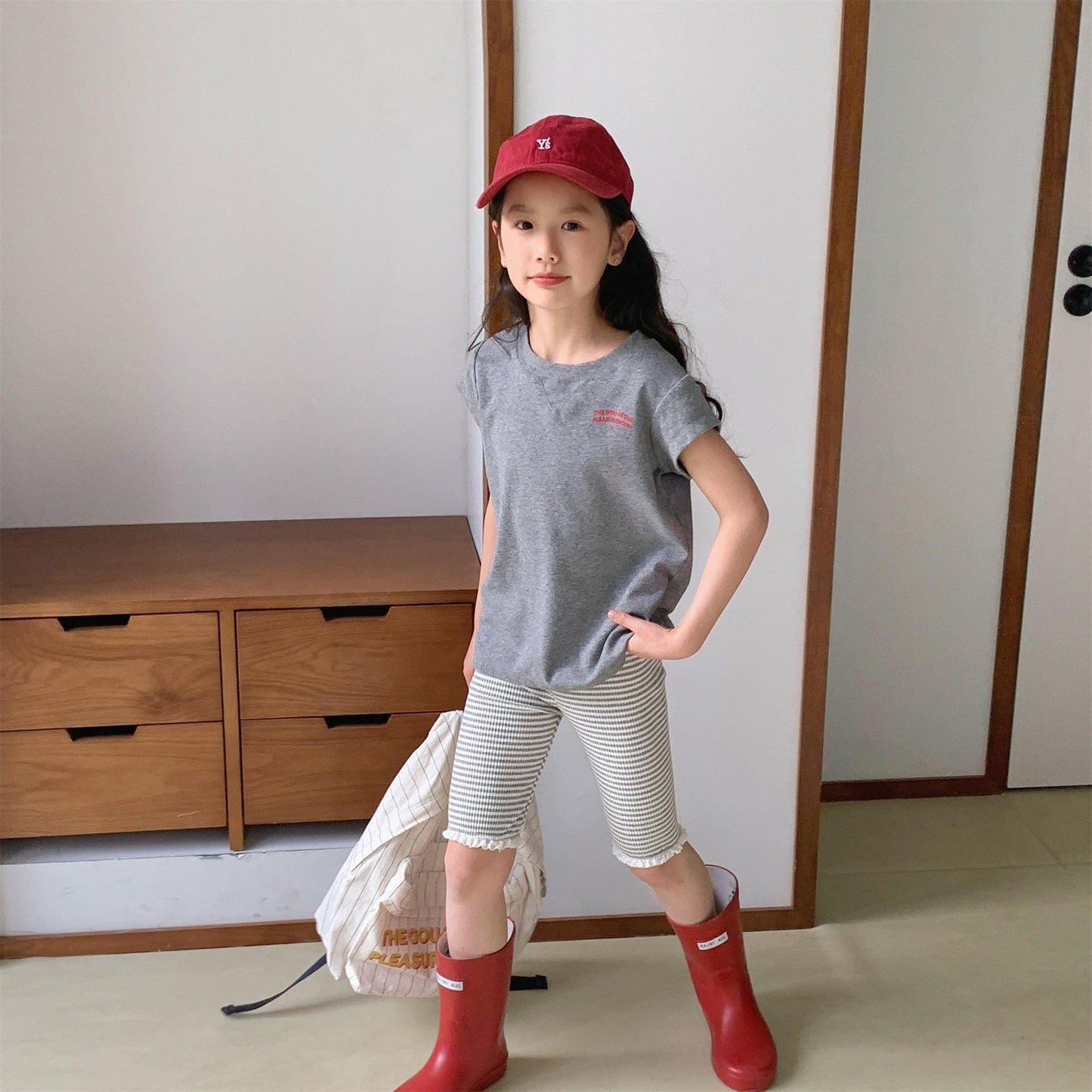 レギンスパンツ ボーダーハーフレギンスパンツ【mh0010131】