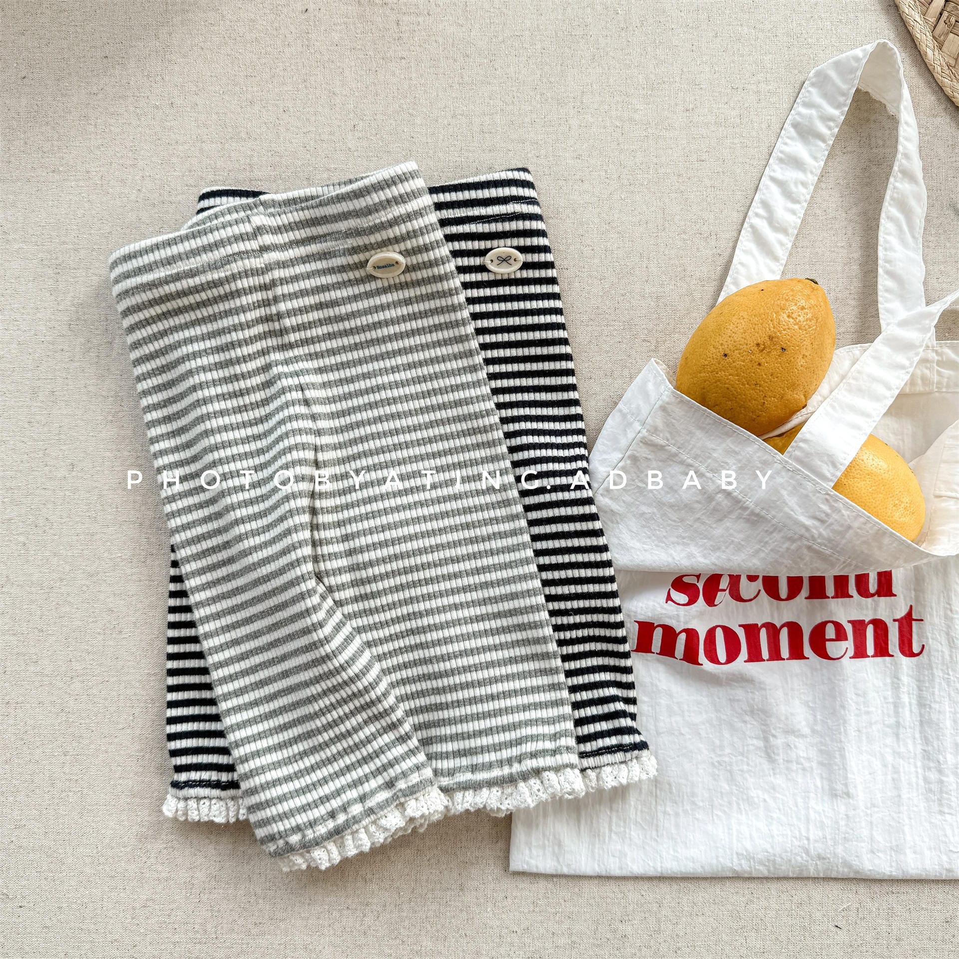 レギンスパンツ ボーダーハーフレギンスパンツ【mh0010131】