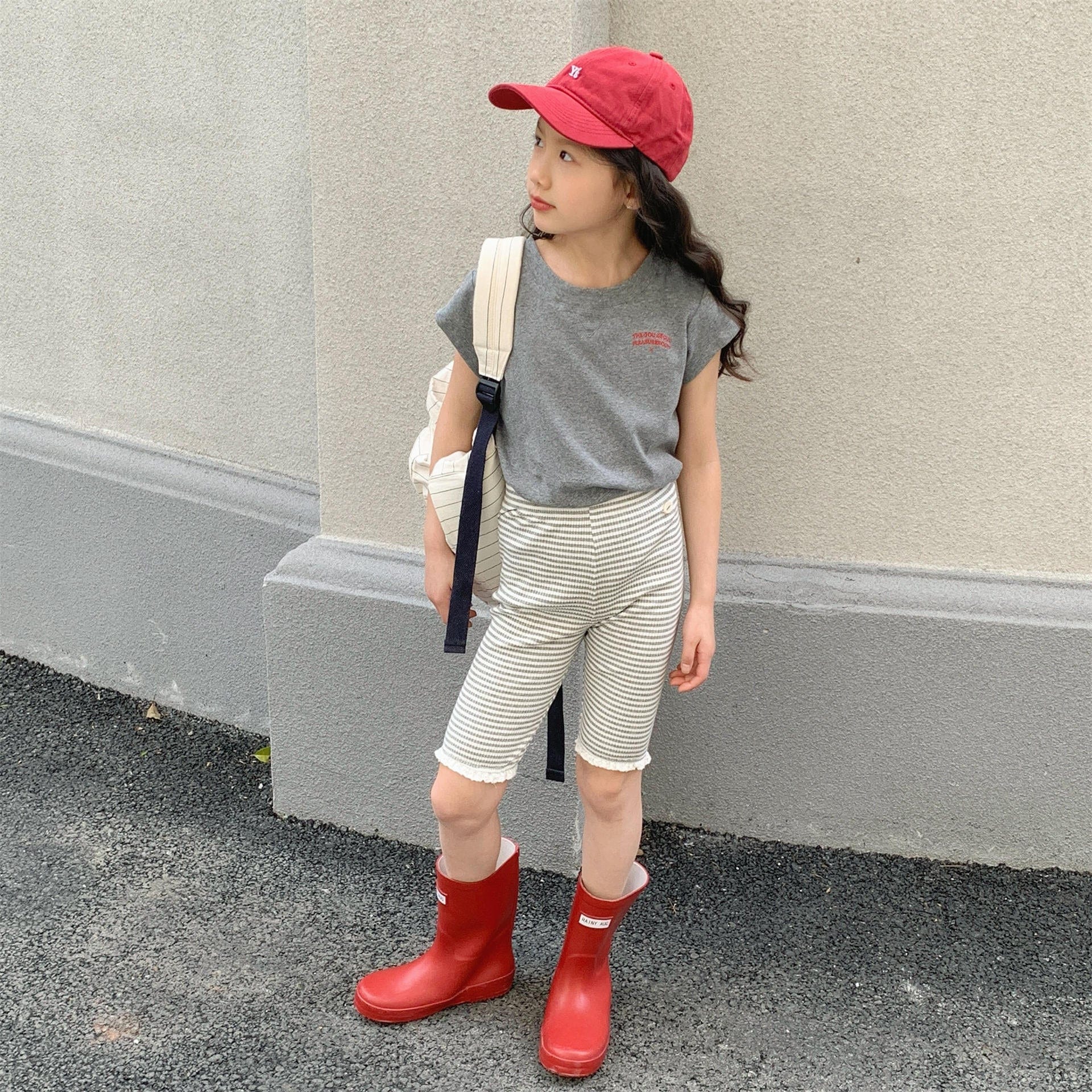 レギンスパンツ ボーダーハーフレギンスパンツ【mh0010131】