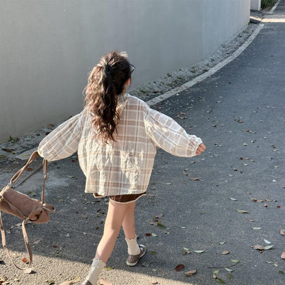 長袖シャツ・ブラウス レトロチェックフーディ長袖サマーシャツ【mh0010134】