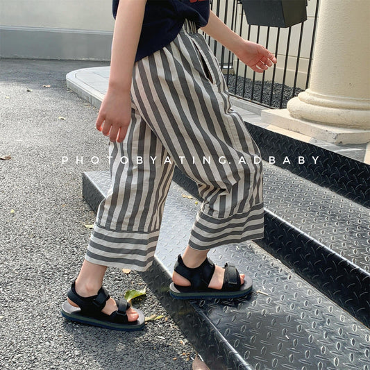 ロングパンツ・スウェットパンツ ストライプワイドルーズイージーパンツ【mh0010138】