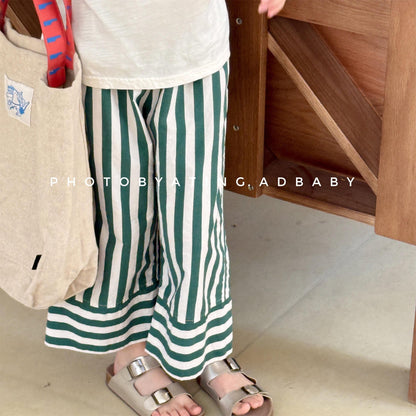 ロングパンツ・スウェットパンツ ストライプワイドルーズイージーパンツ【mh0010138】