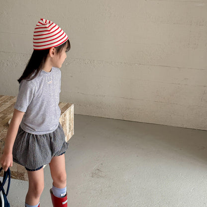 ハーフパンツ・ショートパンツ チェックフリルショートバルーンパンツ【mh0010139】