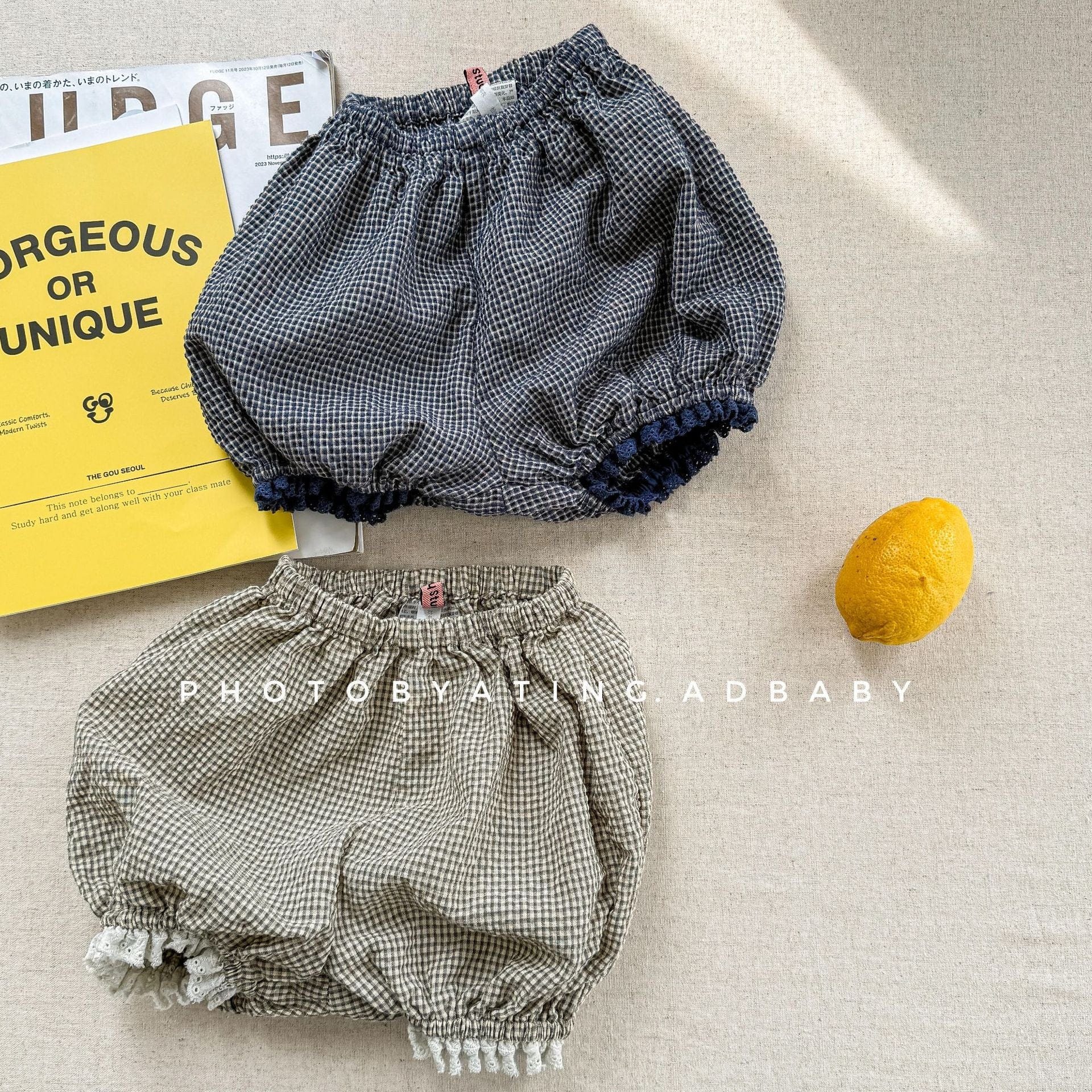 ハーフパンツ・ショートパンツ チェックフリルショートバルーンパンツ【mh0010139】