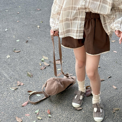 ハーフパンツ・ショートパンツ 裾レースふんわりショートパンツ【mh0010141】