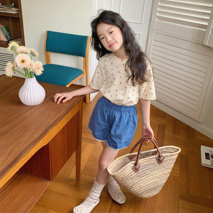 ハーフパンツ・ショートパンツ 裾レースふんわりショートパンツ【mh0010141】