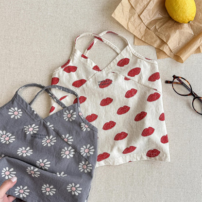 タンクトップ・キャミソール・ノースリーブトップス プリントキャミソールチュニックブラウス【mh0010146】