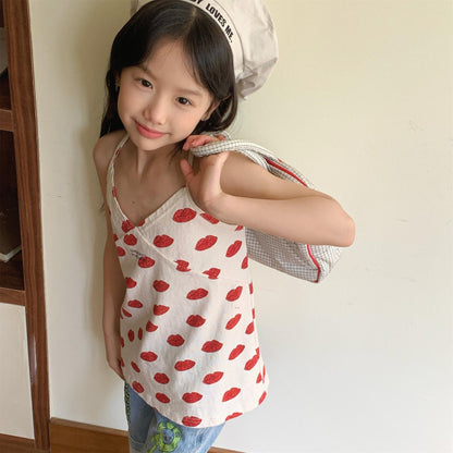 タンクトップ・キャミソール・ノースリーブトップス プリントキャミソールチュニックブラウス【mh0010146】