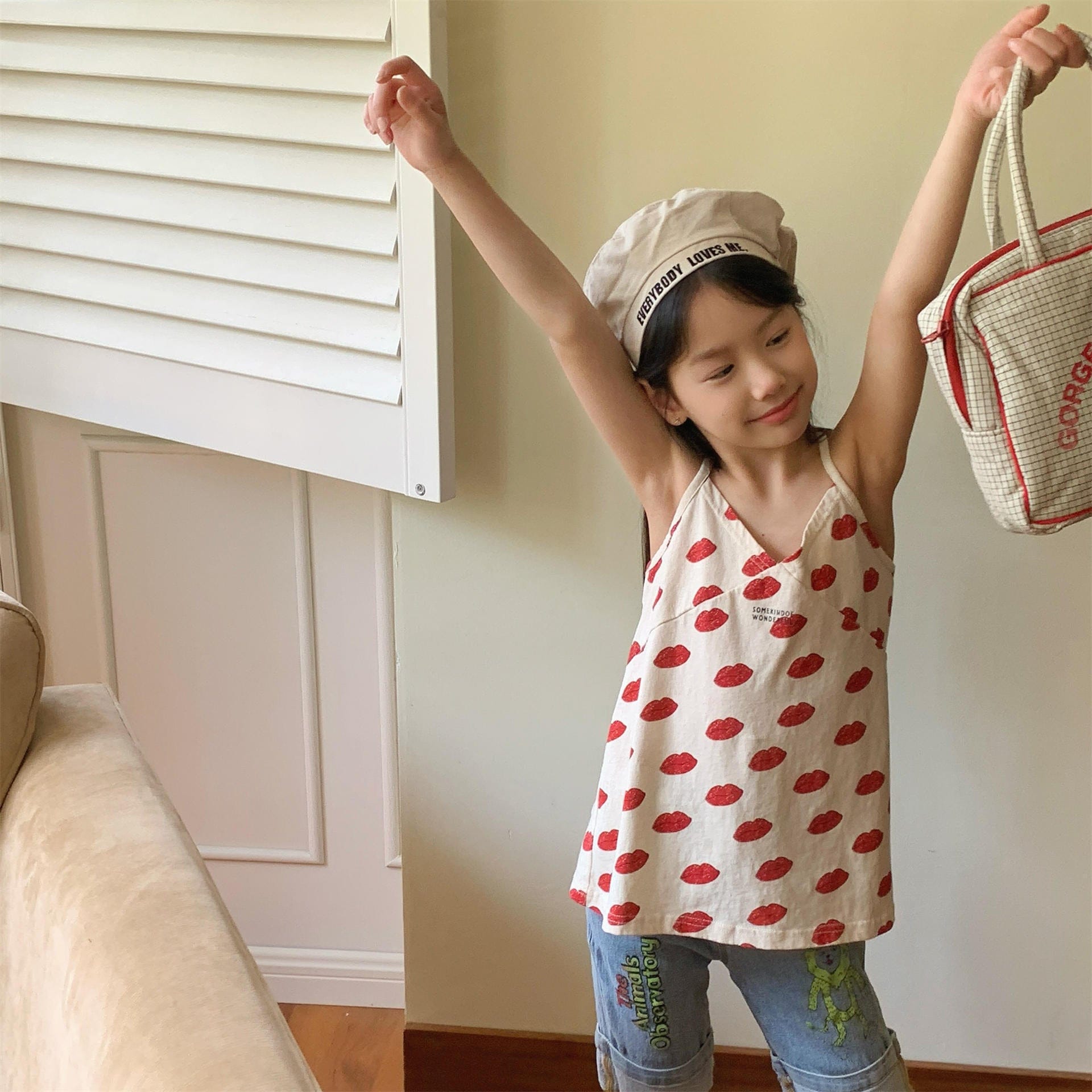 タンクトップ・キャミソール・ノースリーブトップス プリントキャミソールチュニックブラウス【mh0010146】