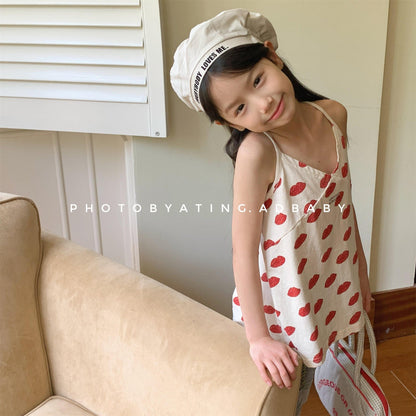 タンクトップ・キャミソール・ノースリーブトップス プリントキャミソールチュニックブラウス【mh0010146】