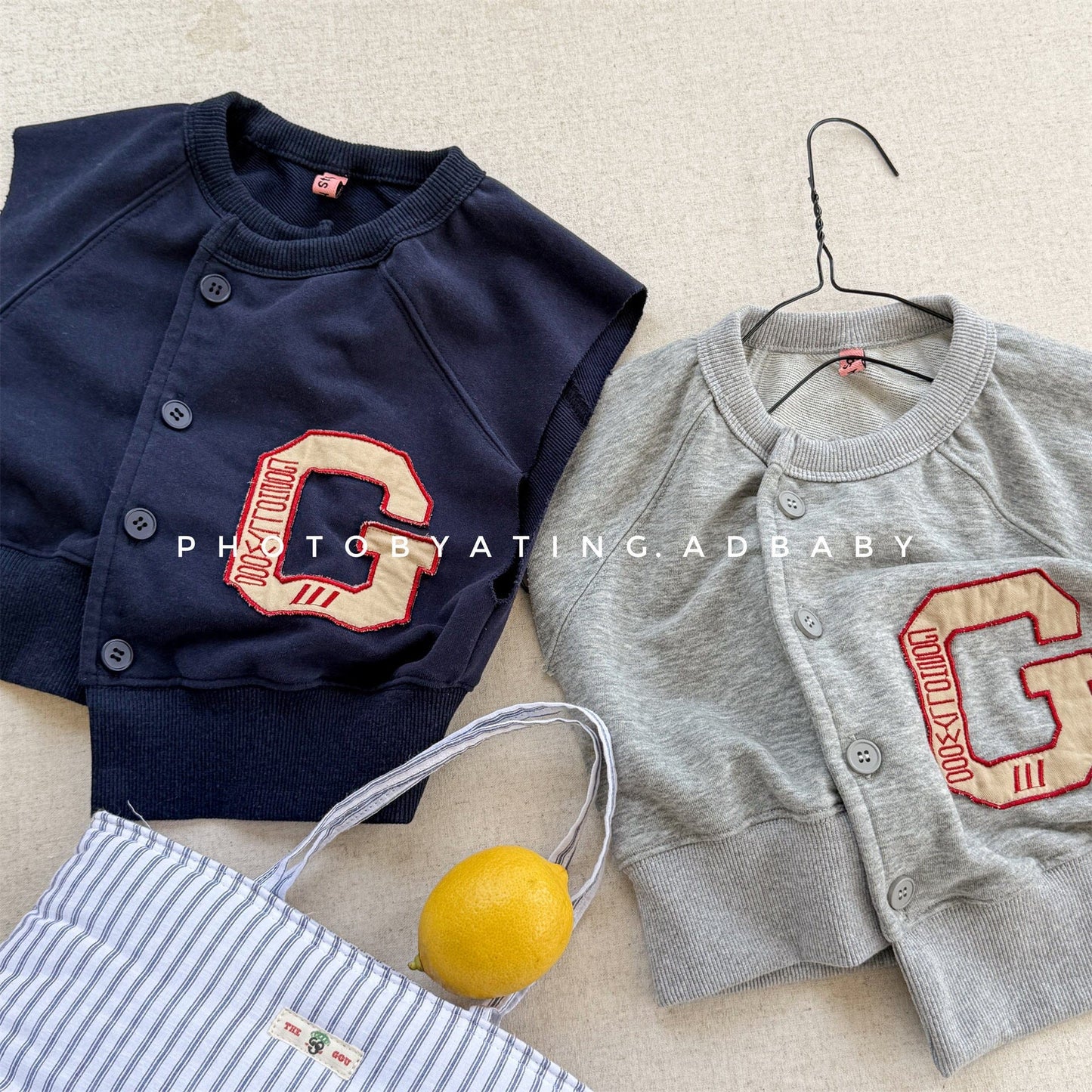 ベスト ビッグレターワッペンノースリーブスタジアムジャケットベスト【mh0010615】