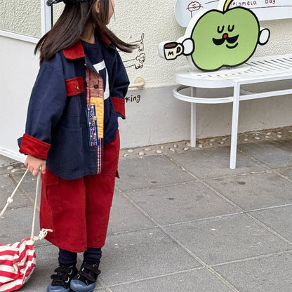 ショートコート・ジャケット・ジャンパー パッチワーク襟付きジャケットコート【mh0010616】