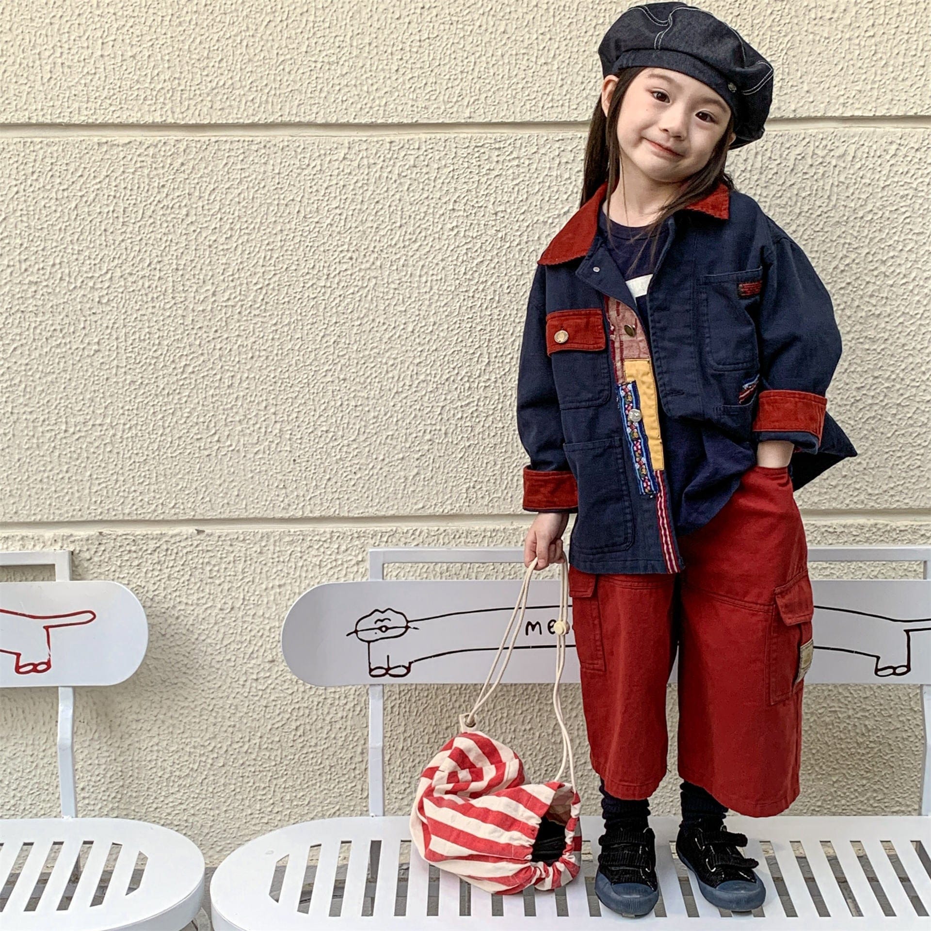 ショートコート・ジャケット・ジャンパー パッチワーク襟付きジャケットコート【mh0010616】