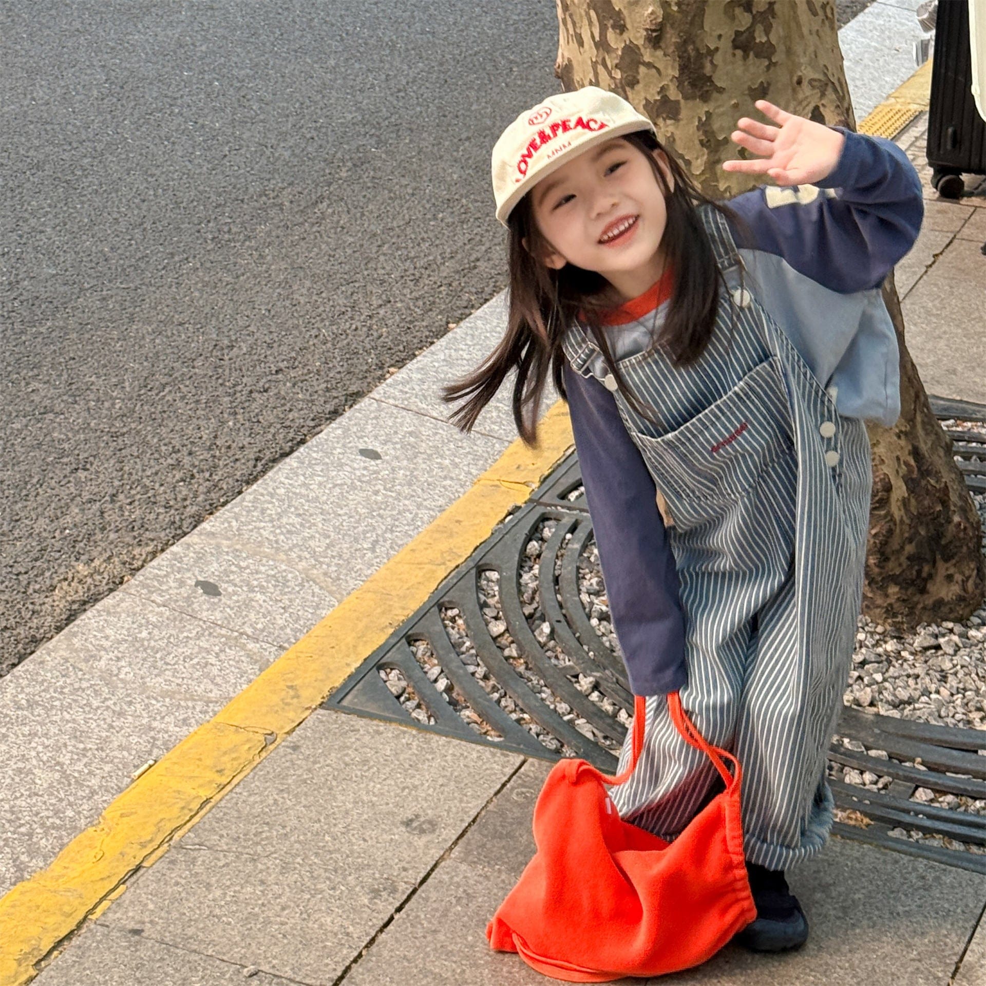 オーバーオール ストライプ/ドットビッグシルエットオーバーオール【mh0010618】