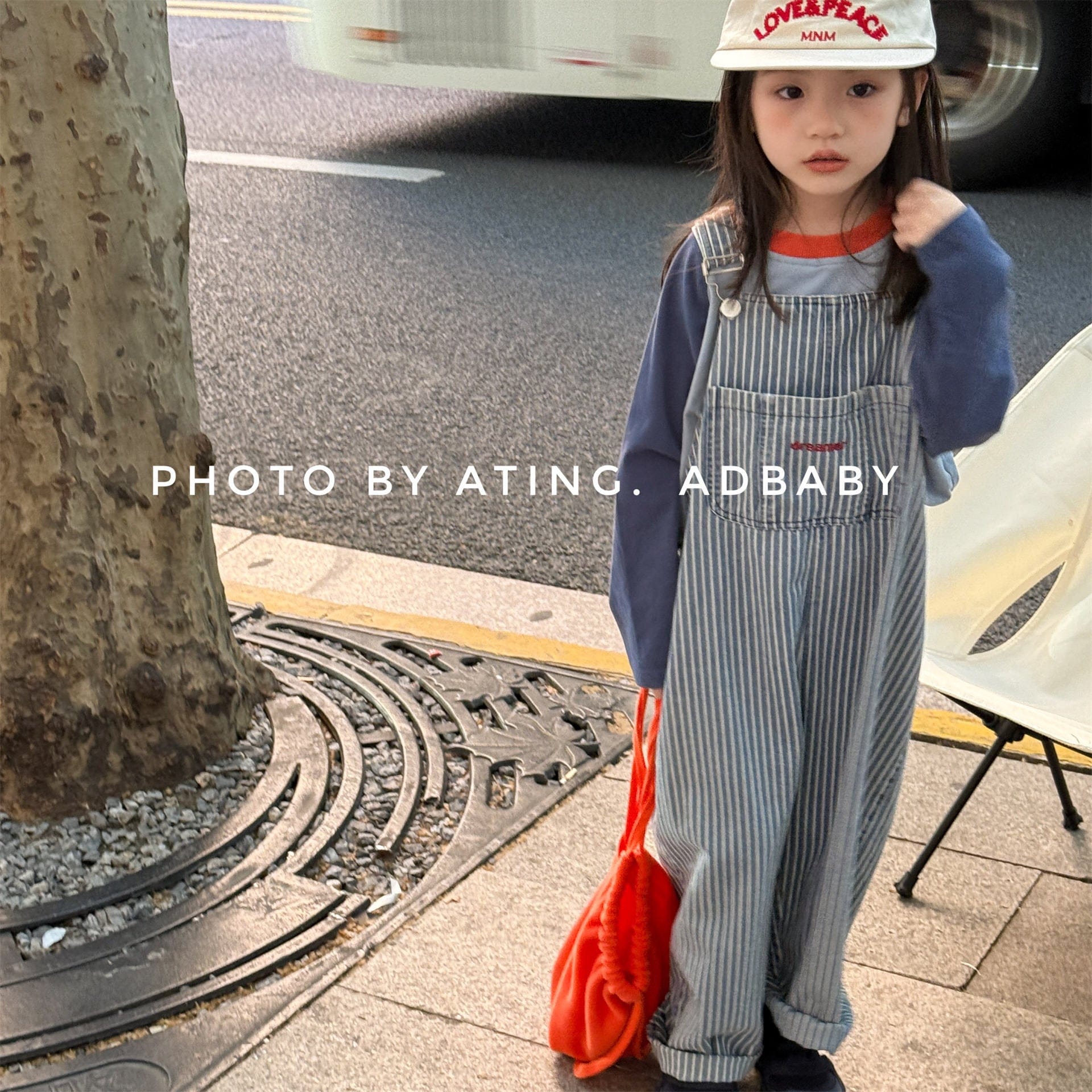 オーバーオール ストライプ/ドットビッグシルエットオーバーオール【mh0010618】