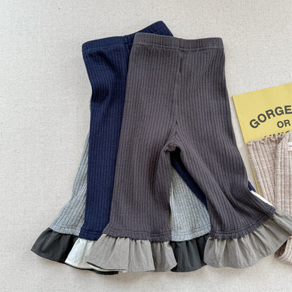 レギンスパンツ 裾フリルフレアレギンスパンツ【mh0010623】