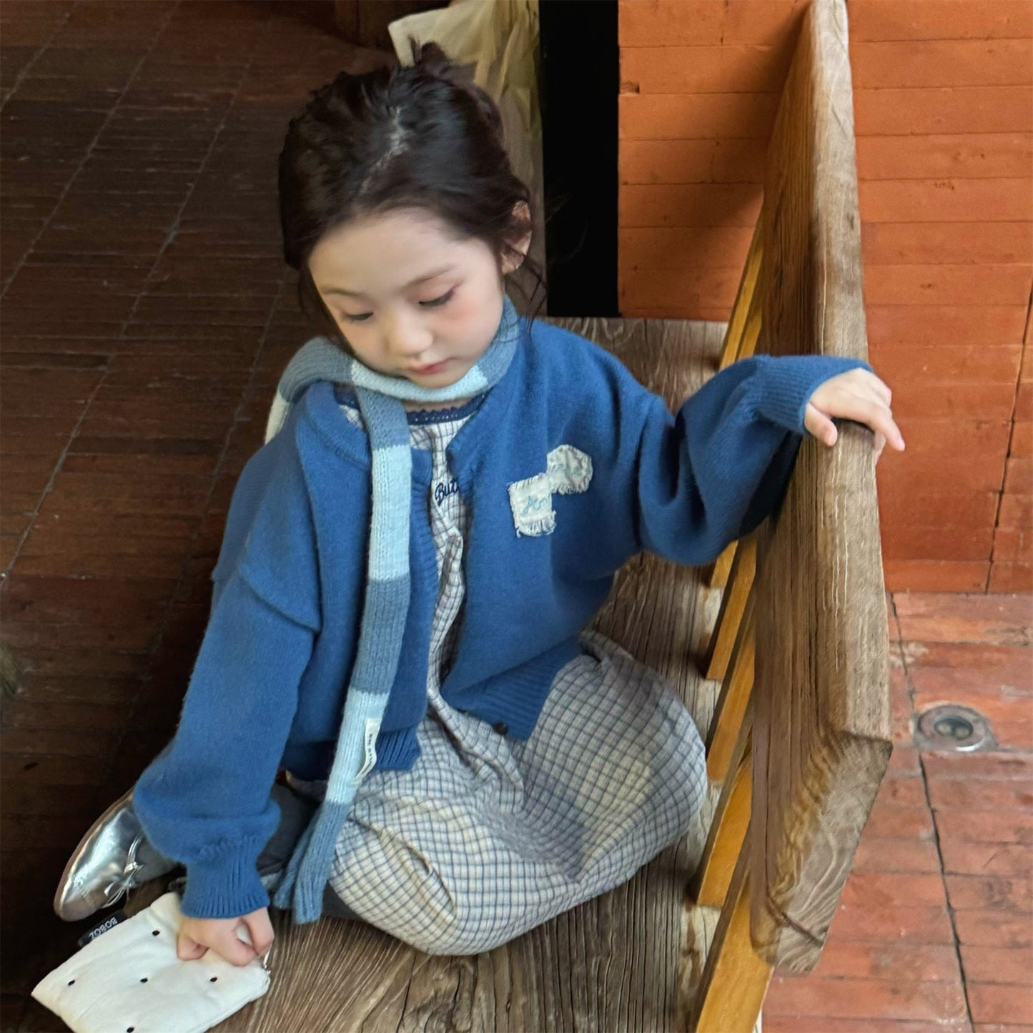 カーディガン・パーカー フリルアップリケニット長袖カーディガンジャケット【mh0010625】