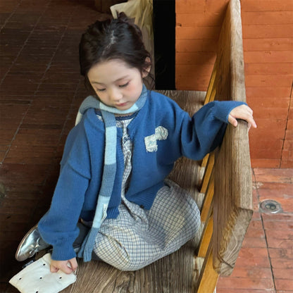 カーディガン・パーカー フリルアップリケニット長袖カーディガンジャケット【mh0010625】