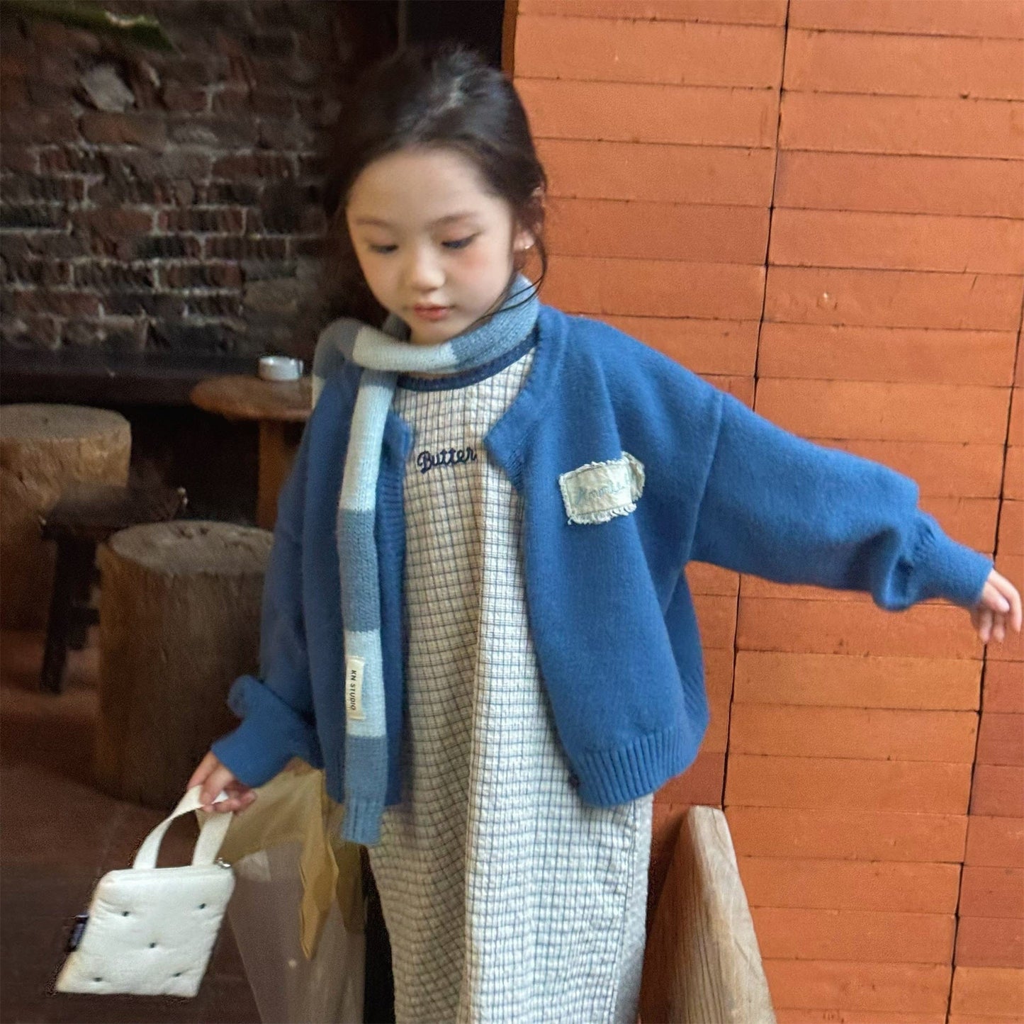 カーディガン・パーカー フリルアップリケニット長袖カーディガンジャケット【mh0010625】