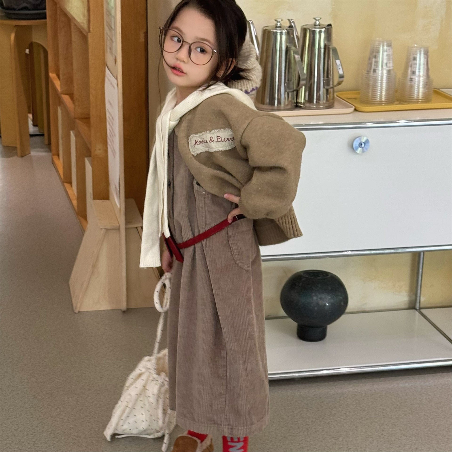 カーディガン・パーカー フリルアップリケニット長袖カーディガンジャケット【mh0010625】