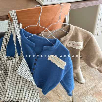 カーディガン・パーカー フリルアップリケニット長袖カーディガンジャケット【mh0010625】