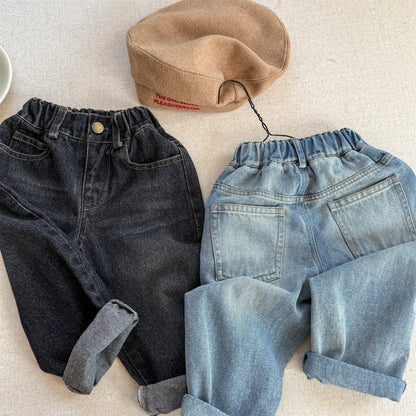 デニムパンツ シンプルベーシックボーイフレンドデニムパンツジーンズ【mh0010626】