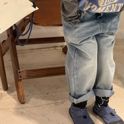 デニムパンツ シンプルベーシックボーイフレンドデニムパンツジーンズ【mh0010626】