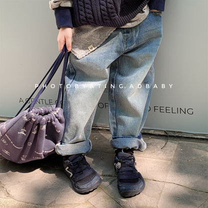 デニムパンツ シンプルベーシックボーイフレンドデニムパンツジーンズ【mh0010626】