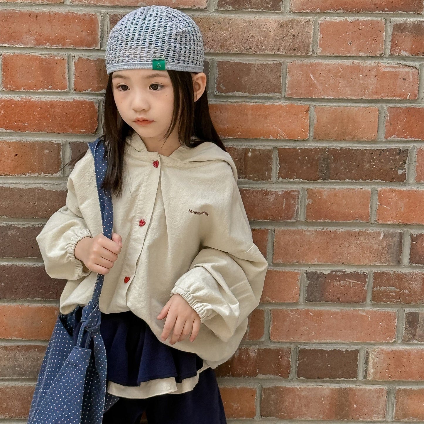 ショートコート・ジャケット・ジャンパー ハートボタンフーディ長袖シャツジャケット【mh0010629】