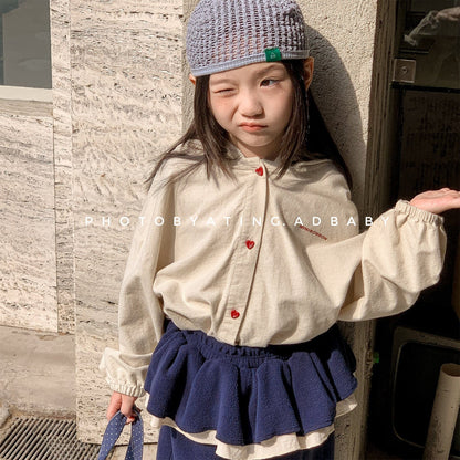 ショートコート・ジャケット・ジャンパー ハートボタンフーディ長袖シャツジャケット【mh0010629】