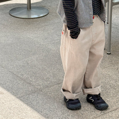 ロングパンツ・スウェットパンツ シンプルデイリーワイドルーズロングパンツ【mh0010632】