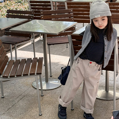 ロングパンツ・スウェットパンツ シンプルデイリーワイドルーズロングパンツ【mh0010632】