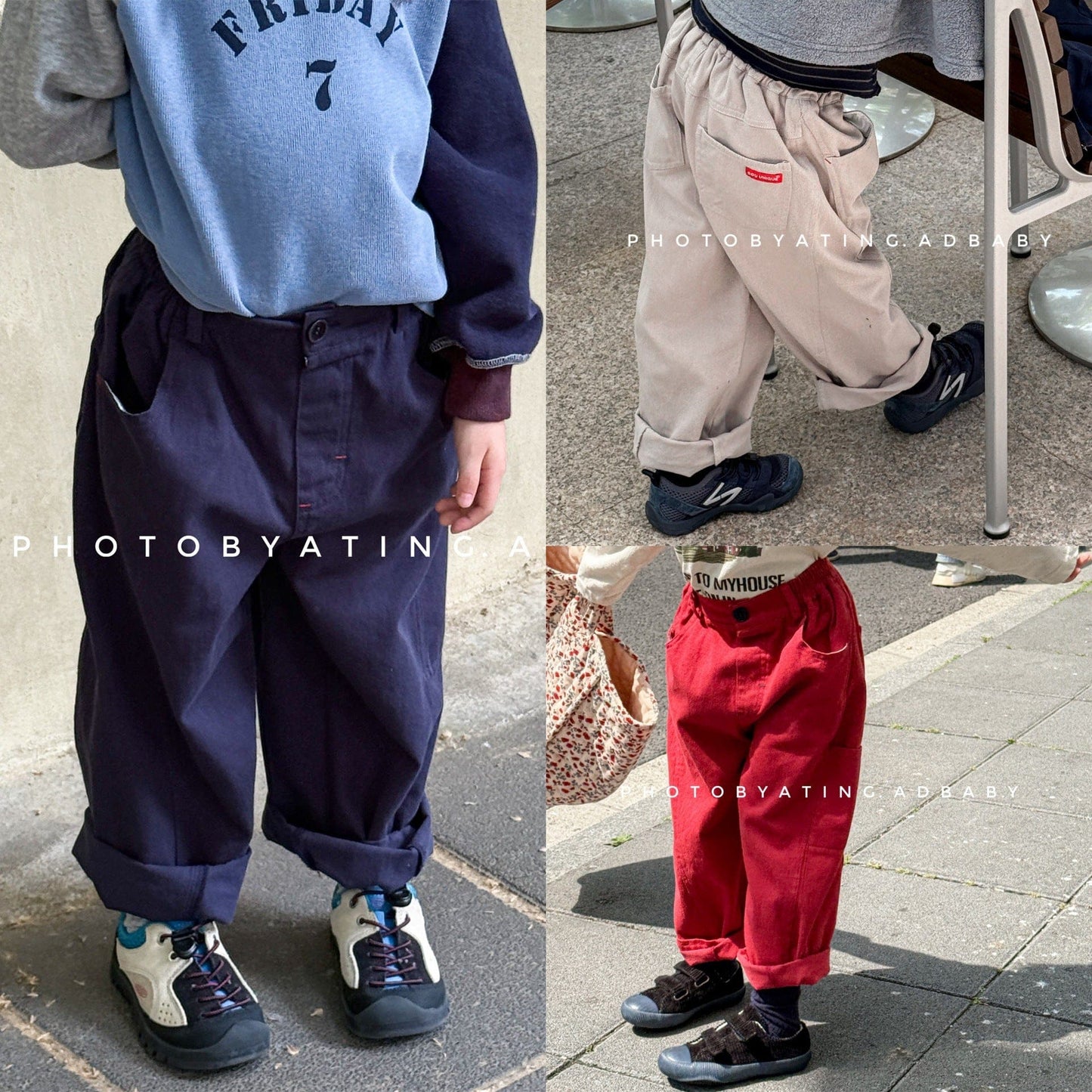 ロングパンツ・スウェットパンツ シンプルデイリーワイドルーズロングパンツ【mh0010632】