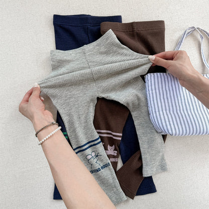 レギンスパンツ ねこ/ネズミプリントレギンスパンツ【mh0010634】