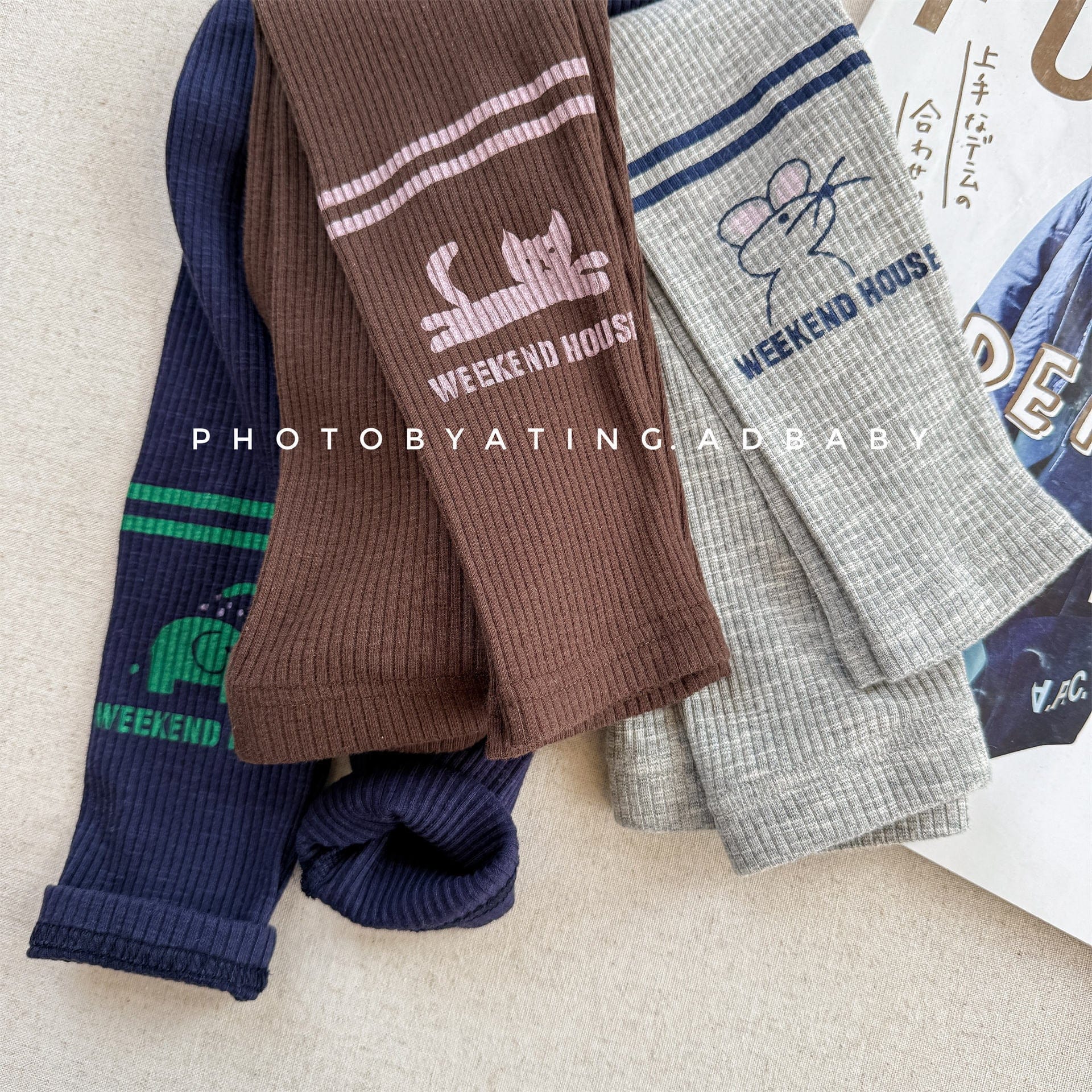 レギンスパンツ ねこ/ネズミプリントレギンスパンツ【mh0010634】