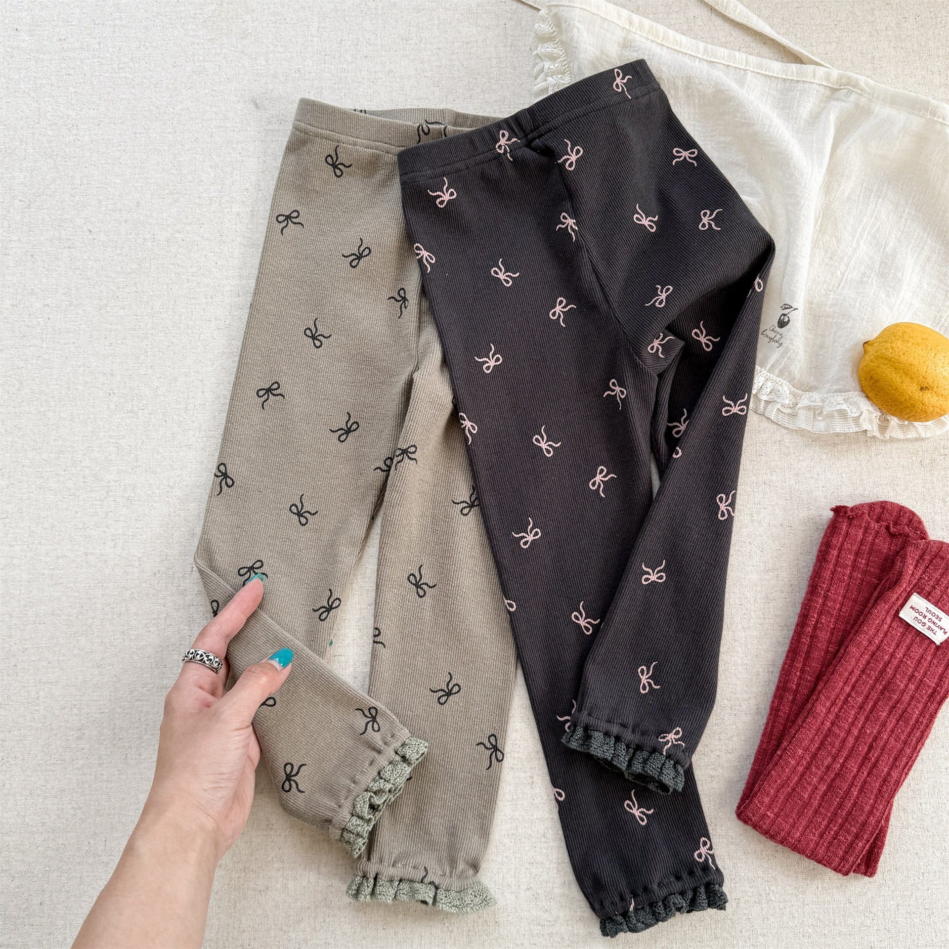 レギンスパンツ リボンプリントレギンスパンツ【mh0010635】