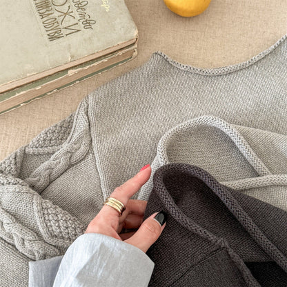 ニット・セーター カットオフニット長袖セータートップス【mh0010636】