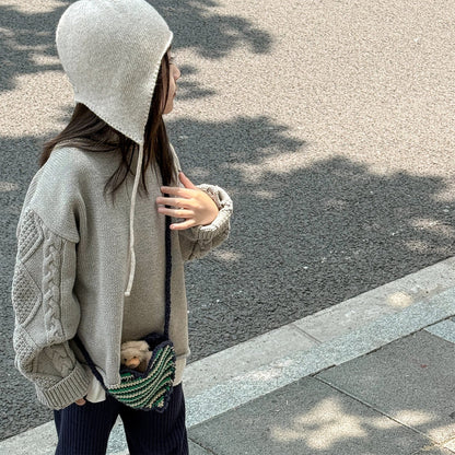 ニット・セーター カットオフニット長袖セータートップス【mh0010636】