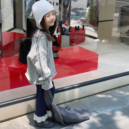 ニット・セーター カットオフニット長袖セータートップス【mh0010636】