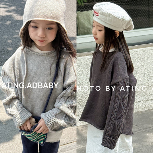 ニット・セーター カットオフニット長袖セータートップス【mh0010636】