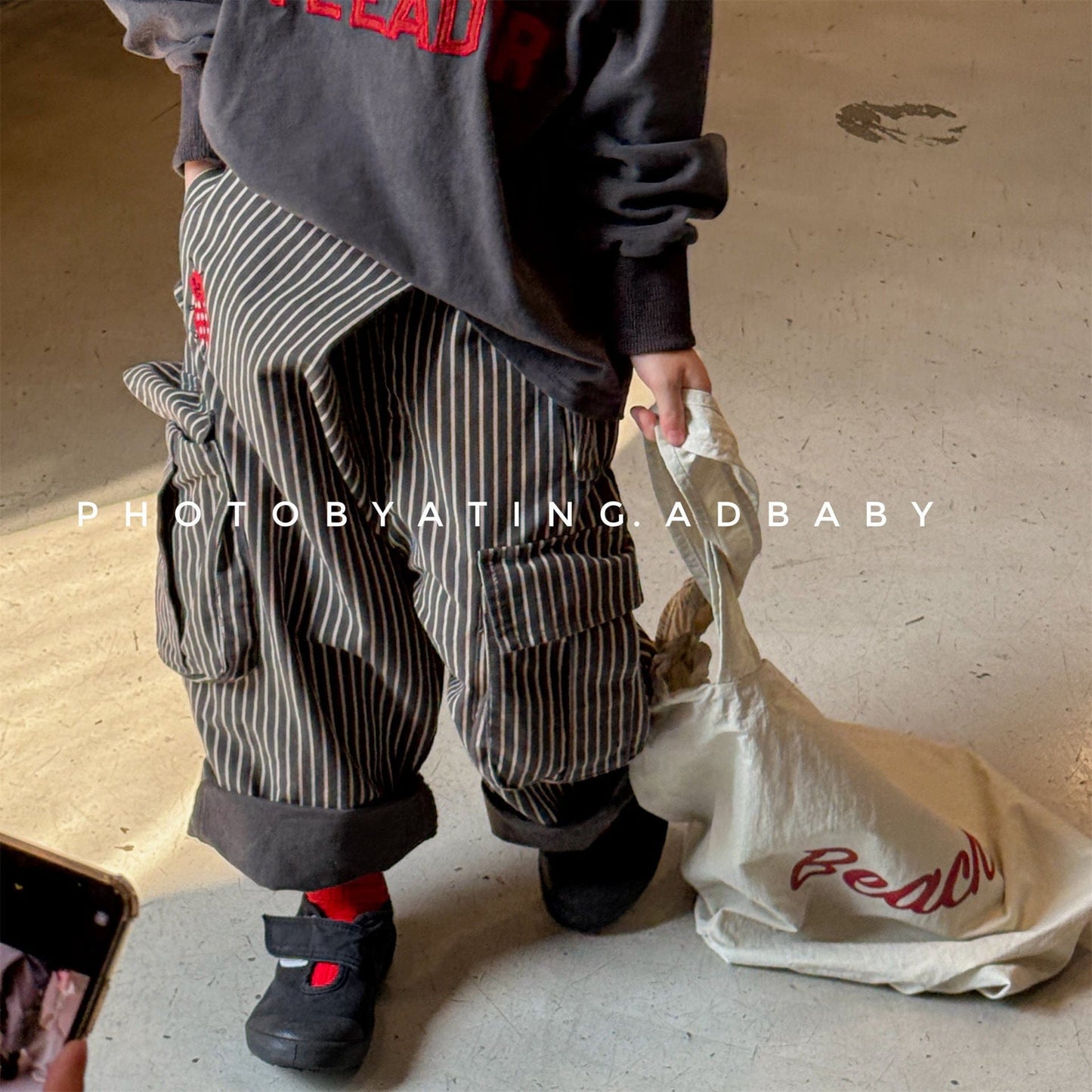 ロングパンツ・スウェットパンツ ワンポイント刺繍ストライプ/無地ワイドルーズカーゴパンツ【mh0010637】