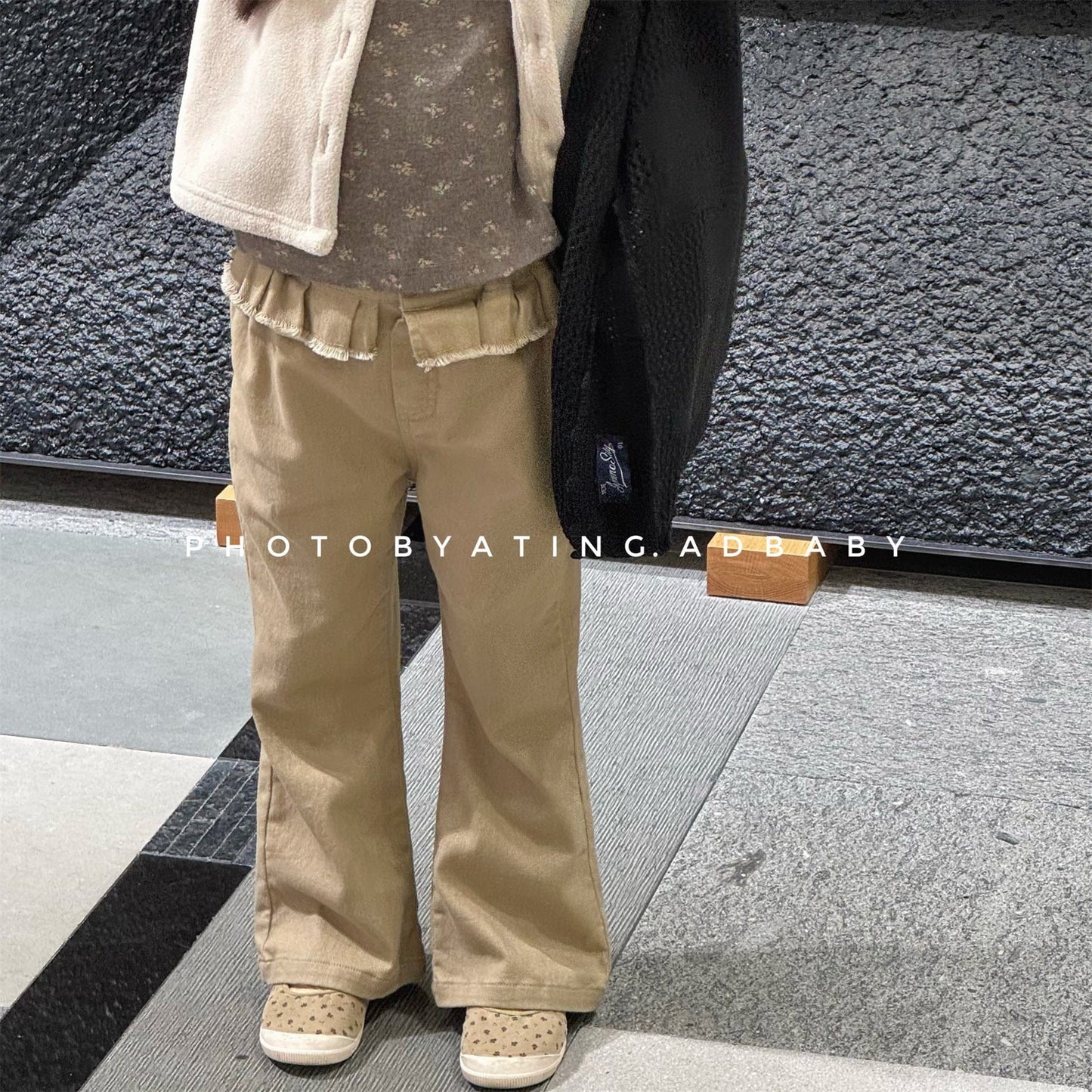 ロングパンツ・スウェットパンツ フラワー/無地フリルフレアベルボトムパンツ【mh0010642】