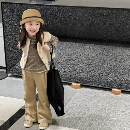 ロングパンツ・スウェットパンツ フラワー/無地フリルフレアベルボトムパンツ【mh0010642】