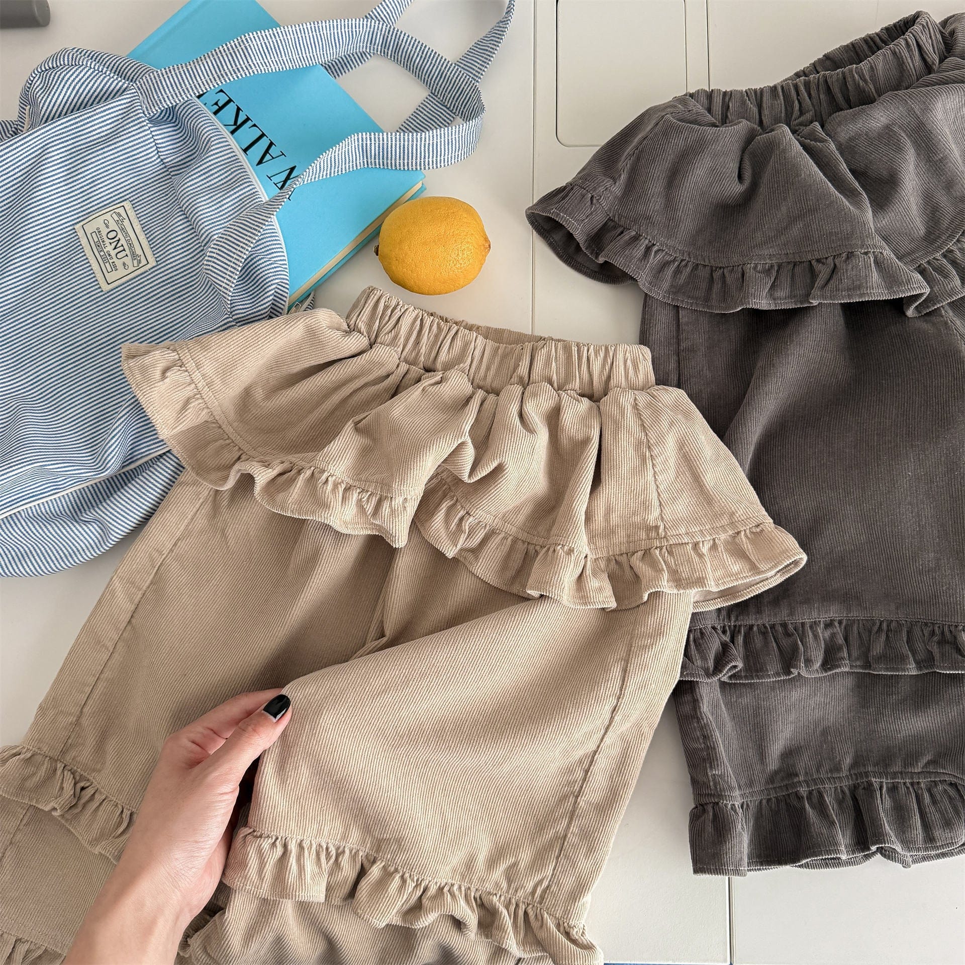 ロングパンツ・スウェットパンツ ティアードフリルワイドルーズロングパンツ【mh0010643】