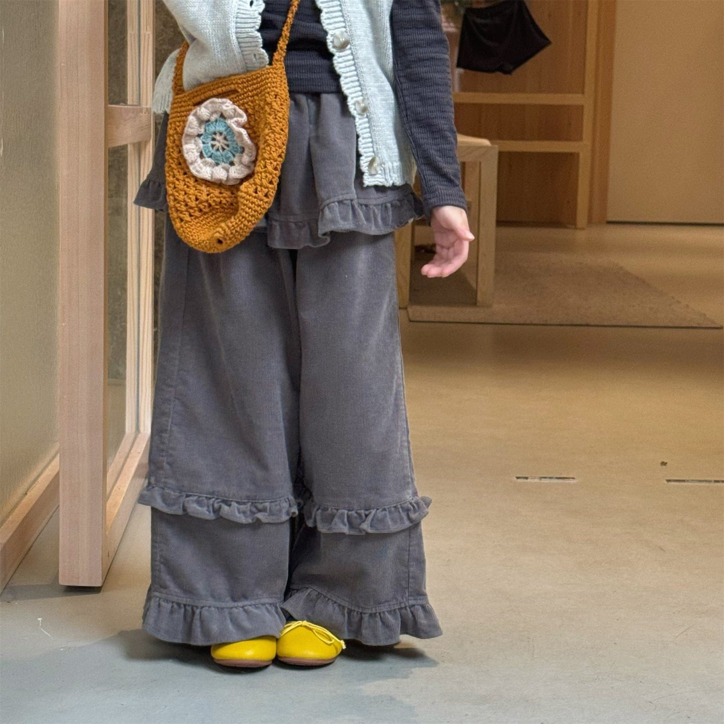 ロングパンツ・スウェットパンツ ティアードフリルワイドルーズロングパンツ【mh0010643】