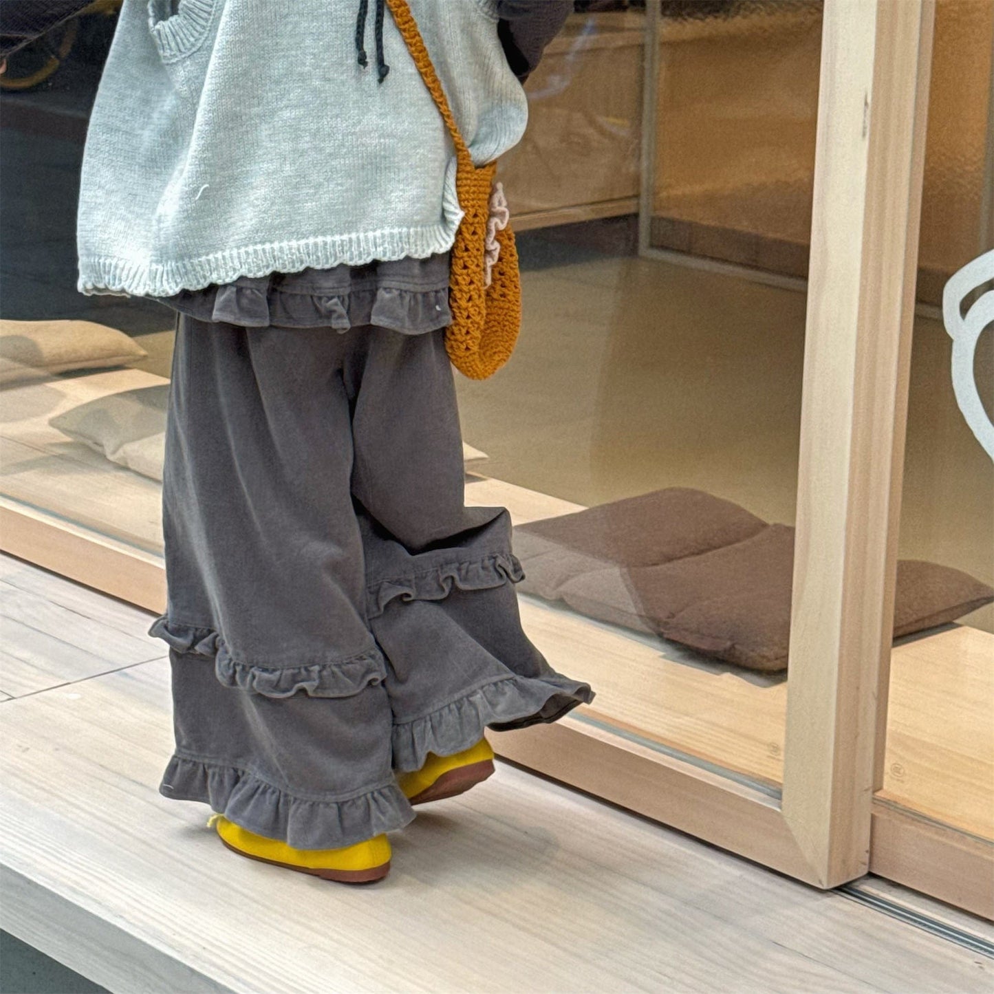 ロングパンツ・スウェットパンツ ティアードフリルワイドルーズロングパンツ【mh0010643】