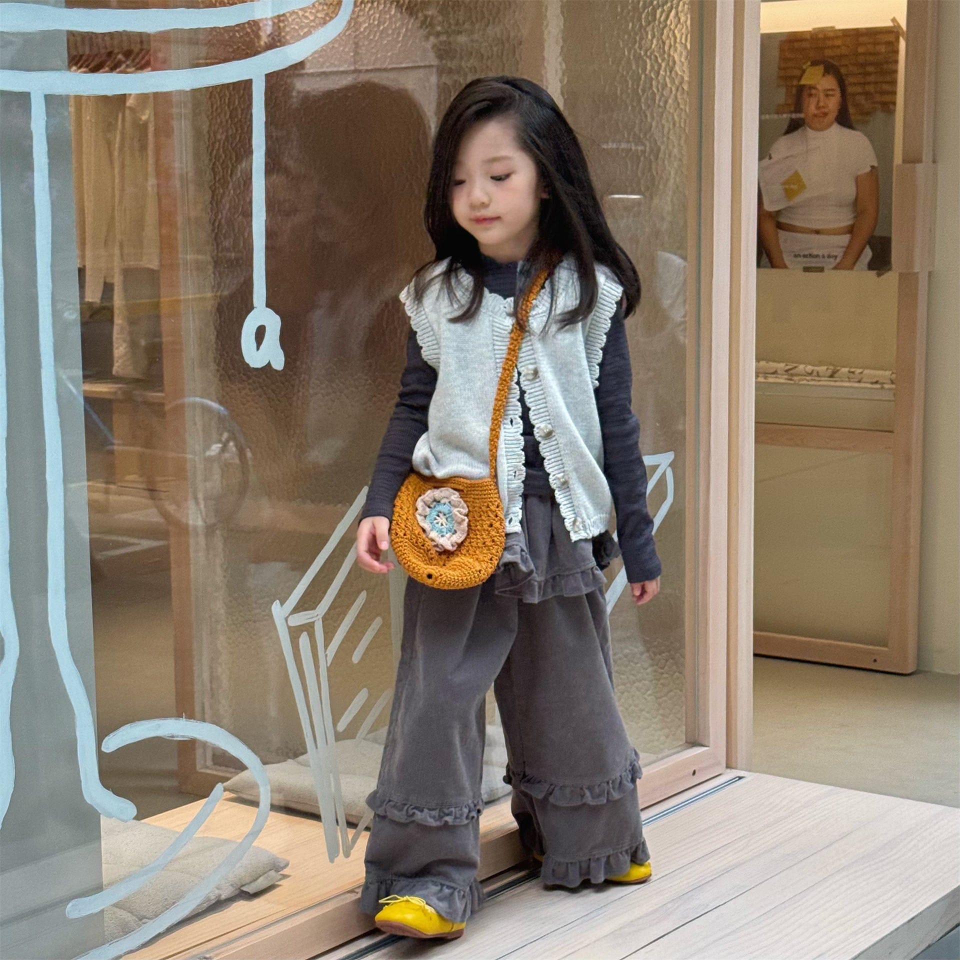 ロングパンツ・スウェットパンツ ティアードフリルワイドルーズロングパンツ【mh0010643】