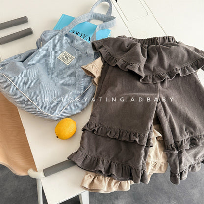 ロングパンツ・スウェットパンツ ティアードフリルワイドルーズロングパンツ【mh0010643】